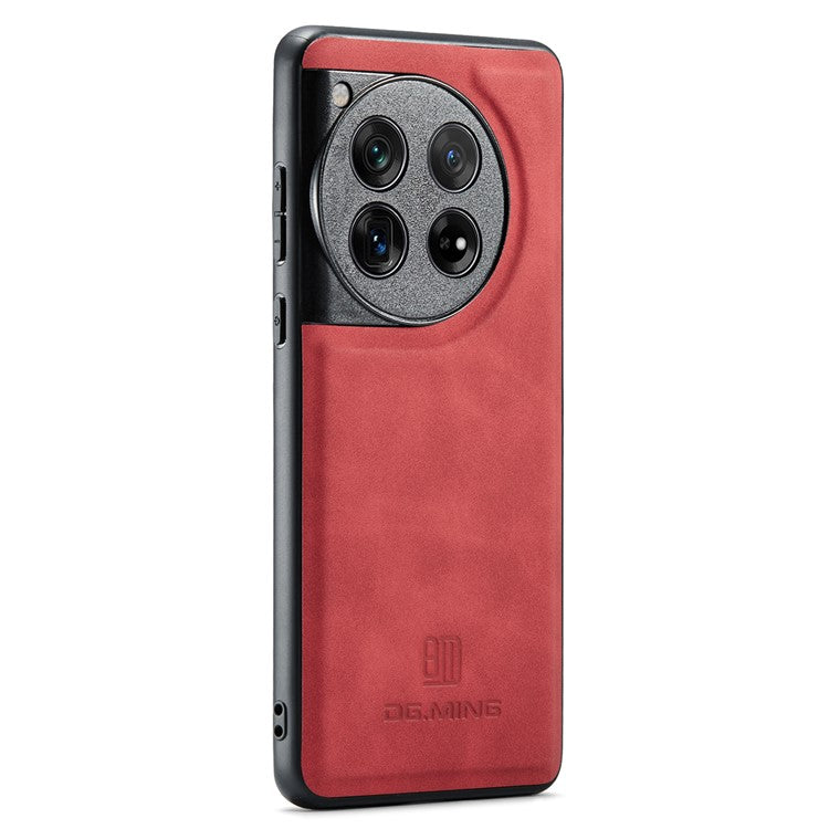 DG.MING For OnePlus 12 5G Case Leather+PC+TPU Anti-Drop Phone Cover - Red