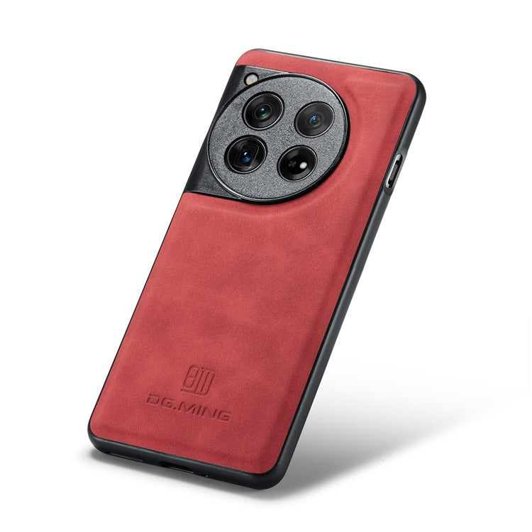 DG.MING For OnePlus 12 5G Case Leather+PC+TPU Anti-Drop Phone Cover - Red