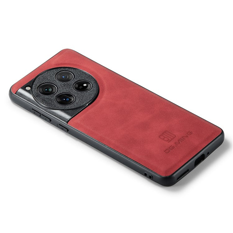 DG.MING For OnePlus 12 5G Case Leather+PC+TPU Anti-Drop Phone Cover - Red