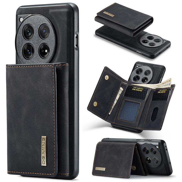 DG.MING M1 Series for OnePlus 12 5G Case Detachable Wallet Phone Cover - Black