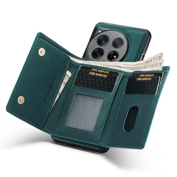 DG.MING M1 Series for OnePlus 12 5G Case Detachable Wallet Phone Cover - Green