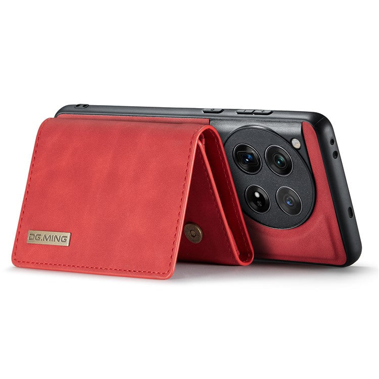 DG.MING M1 Series for OnePlus 12 5G Case Detachable Wallet Phone Cover - Red