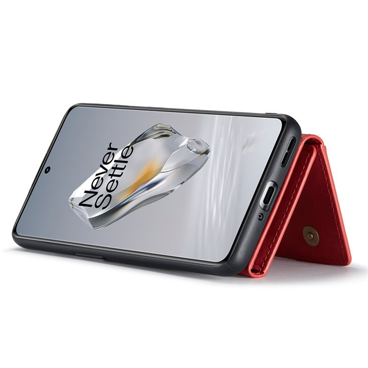 DG.MING M2 Series for OnePlus 12 5G Kickstand Case Detachable Magnetic Wallet Phone Cover - Red