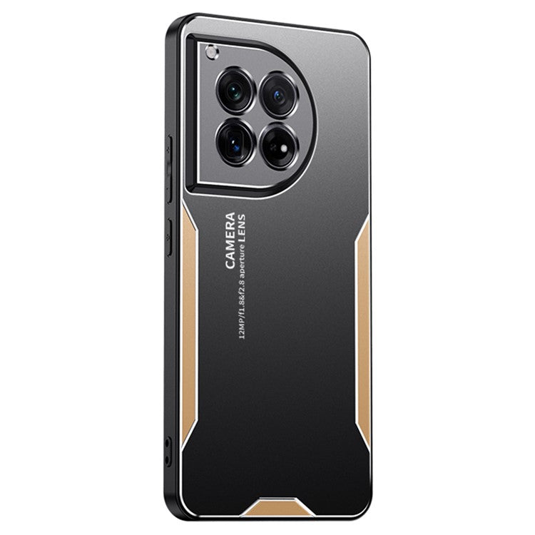 For OnePlus 12 5G Case Anti-Scratch Aluminum Alloy+TPU+PC Phone Cover - Gold