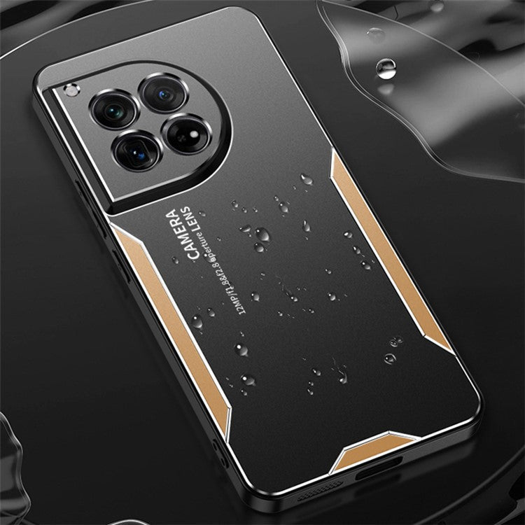 For OnePlus 12 5G Case Anti-Scratch Aluminum Alloy+TPU+PC Phone Cover - Gold