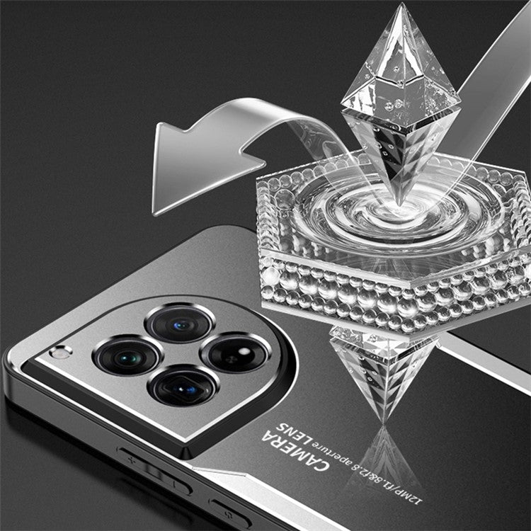 For OnePlus 12 5G Case Anti-Scratch Aluminum Alloy+TPU+PC Phone Cover - Gold