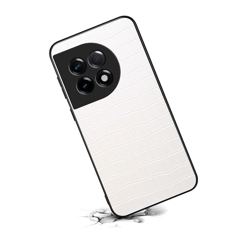 For OnePlus Ace 2 5G / 11R 5G Case Fully Wrapped Alligator Texture Back Phone Cover - White