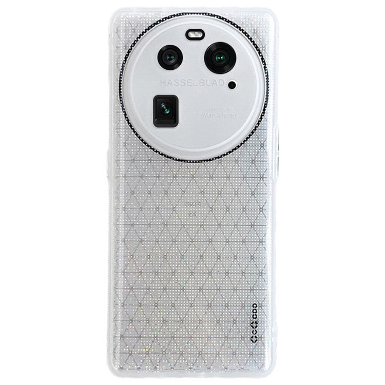 Q.COO For Oppo Find X6 TPU Case Sparkling Mobile Phone Protective Cover - White