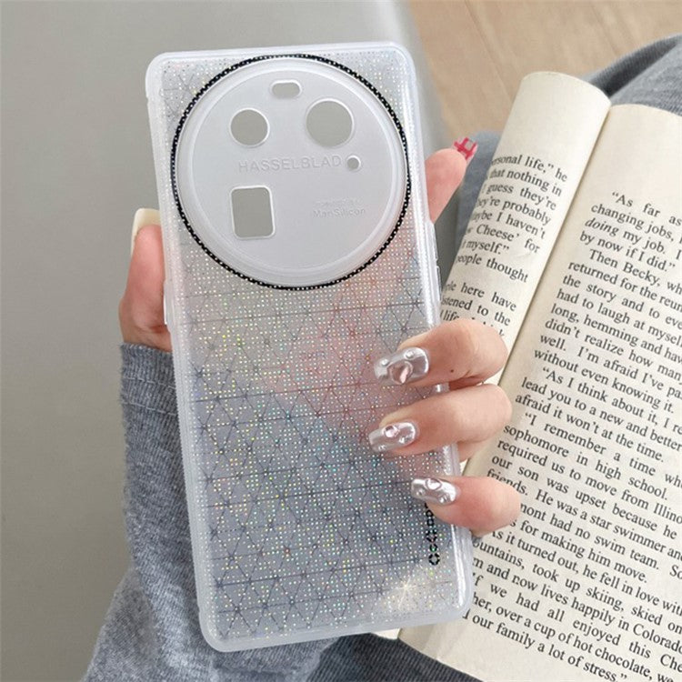 Q.COO For Oppo Find X6 TPU Case Sparkling Mobile Phone Protective Cover - White