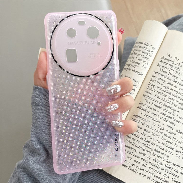 Q.COO For Oppo Find X6 TPU Case Sparkling Mobile Phone Protective Cover - Pink