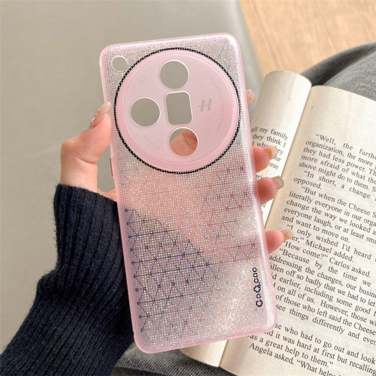 Q.COO For Oppo Find X7 Ultra Case Starry Sky Series Flexible TPU Protective Phone Cover - Pink