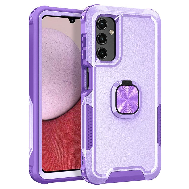 For Samsung Galaxy A24 4G (162.1 x 77.6 x 8.3mm) Case PC+SiliconeRing Kickstand Phone Cover - Light Purple
