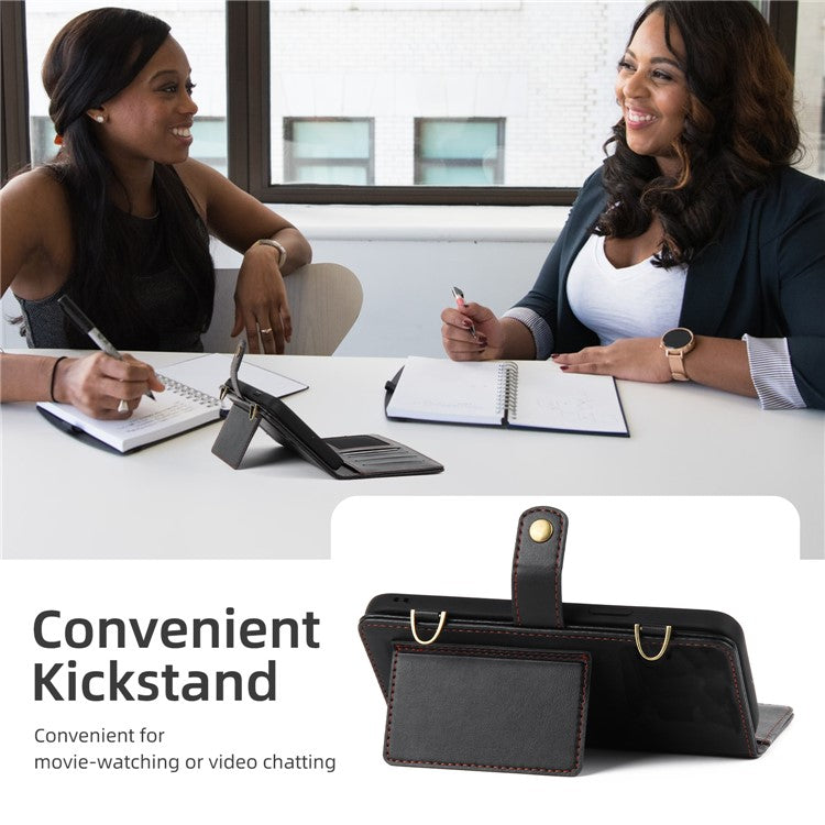 MEGSHI 020 Series for Samsung Galaxy S24 Ultra Case Detachable 2-in-1 Wallet Magnetic Phone Cover - Black