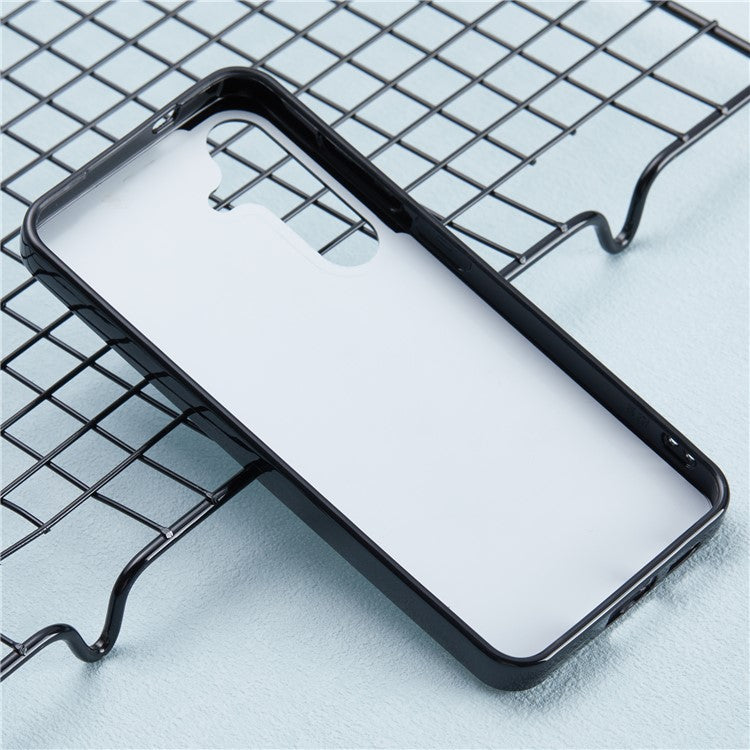 For Samsung Galaxy S24 Case Mirror Surface Back Shockproof Soft TPU Phone Cover - Black