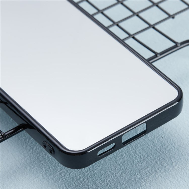 For Samsung Galaxy S24 Case Mirror Surface Back Shockproof Soft TPU Phone Cover - Black