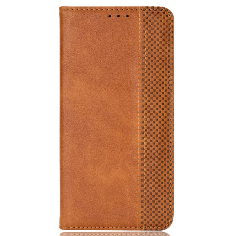 For vivo S18e 5G Case Vintage PU Leather Folio Wallet Phone Cover - Brown