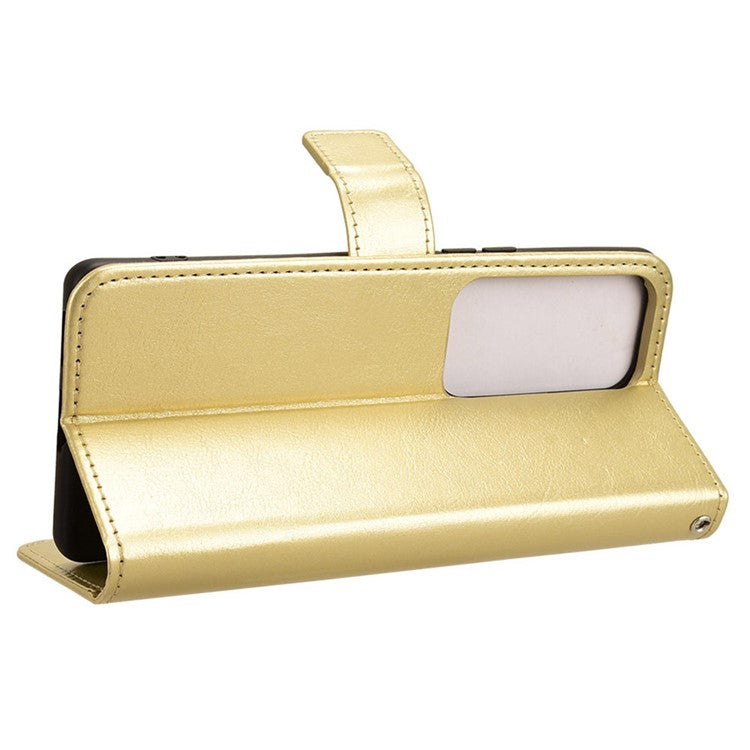 For vivo S18 5G / S18 Pro 5G / V30 5G / V30 Pro 5G Case Crazy Horse Texture Leather Full Protection Phone Cover - Gold