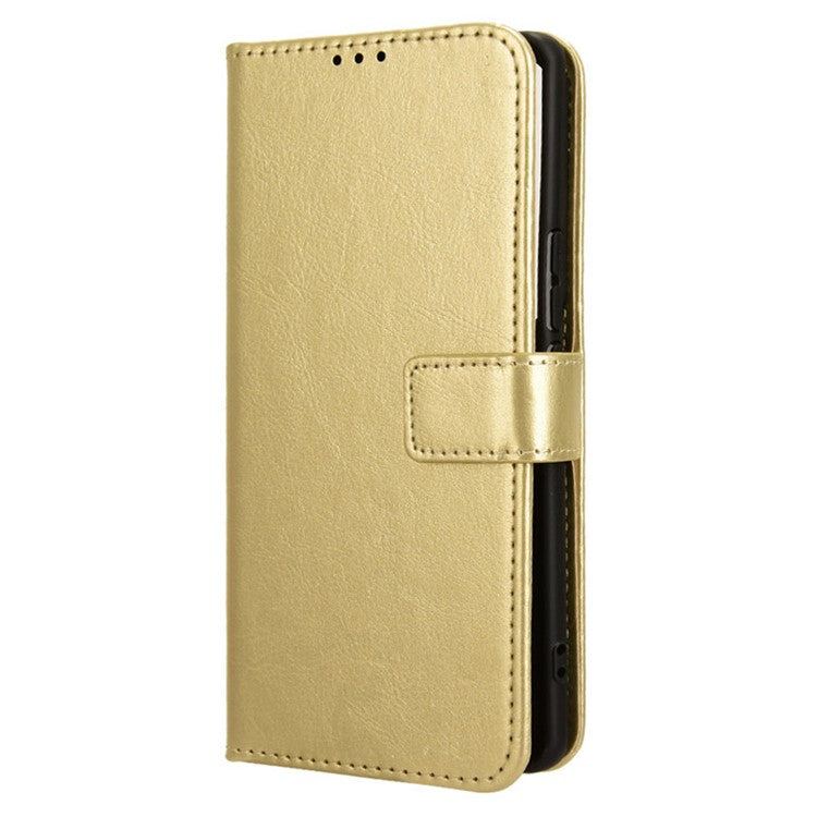 For vivo S18 5G / S18 Pro 5G / V30 5G / V30 Pro 5G Case Crazy Horse Texture Leather Full Protection Phone Cover - Gold