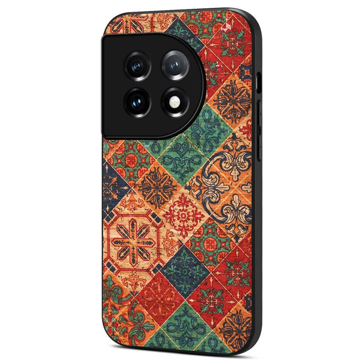 For OnePlus 11 5G Case Flower Pattern Design Leather+PC+TPU Protective Phone Cover - Winter / Blue