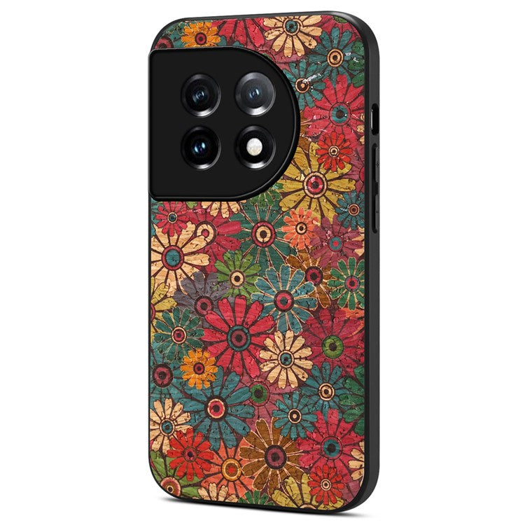 For OnePlus 11 5G Case Flower Pattern Design Leather+PC+TPU Protective Phone Cover - Spring / Green