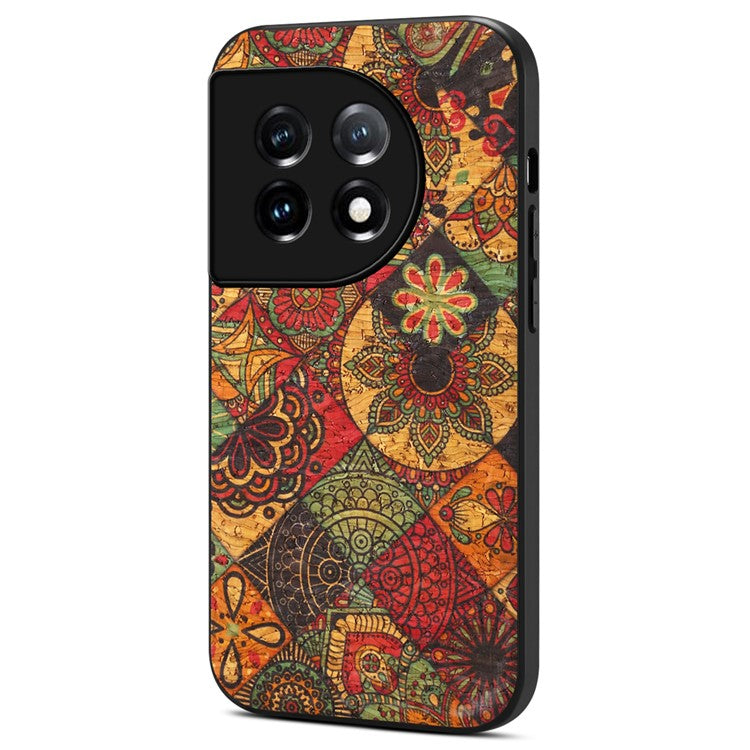 For OnePlus 11 5G Case Flower Pattern Design Leather+PC+TPU Protective Phone Cover - Autumn / Yellow