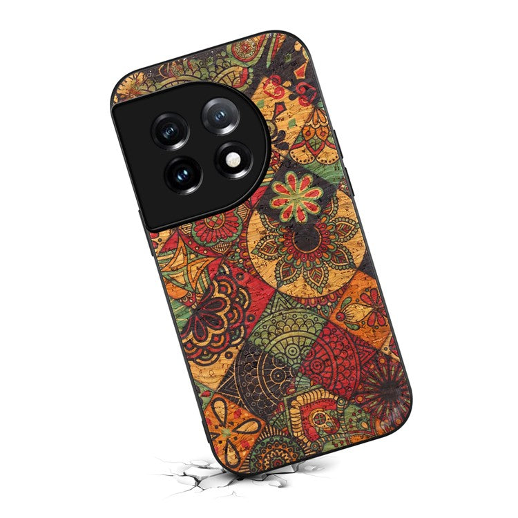 For OnePlus 11 5G Case Flower Pattern Design Leather+PC+TPU Protective Phone Cover - Autumn / Yellow