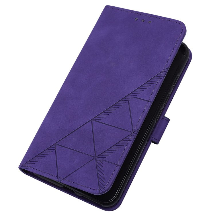 YB Imprinting Series-2 for Oppo Reno11 5G (Global) Flip Case Imprinted Leather Phone Cover with Shoulder Strap - Purple