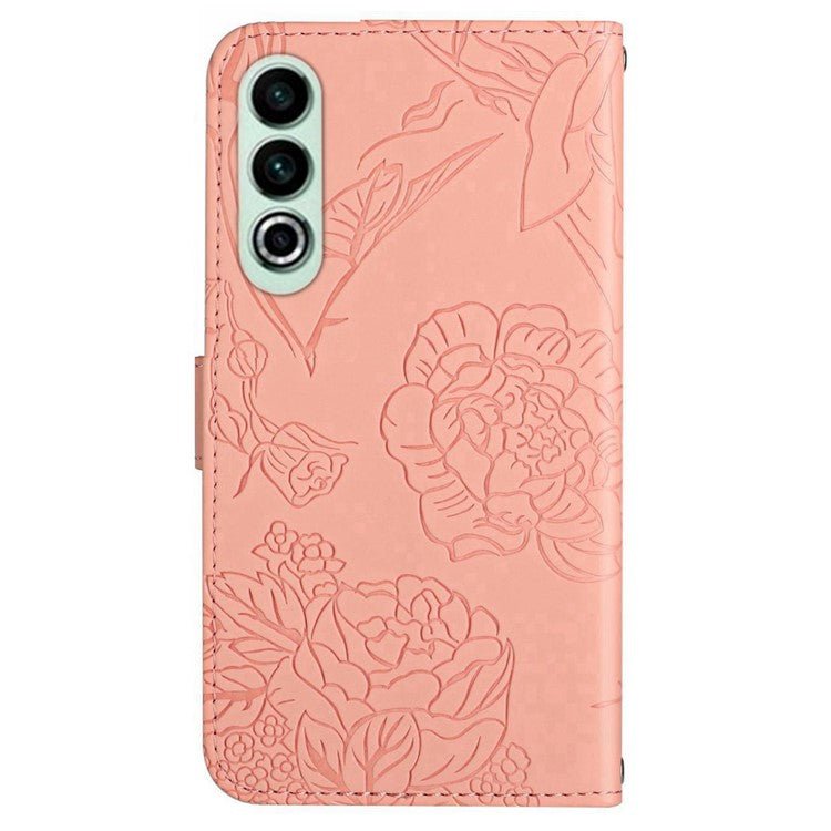 HT03 For OnePlus Nord CE4 5G Leather Case Butterfly Flower Wallet Phone Cover - Pink
