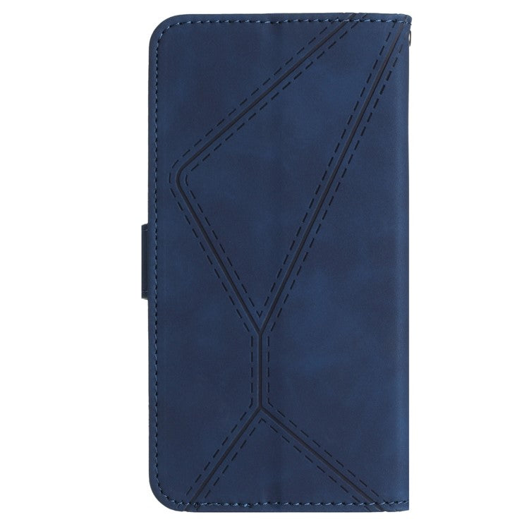 HT05 For OnePlus Nord CE4 5G Case PU Leather Lines Imprinted Wallet Phone Cover - Blue