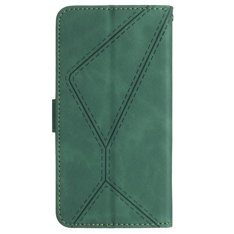 HT05 For OnePlus Nord CE4 5G Case PU Leather Lines Imprinted Wallet Phone Cover - Green