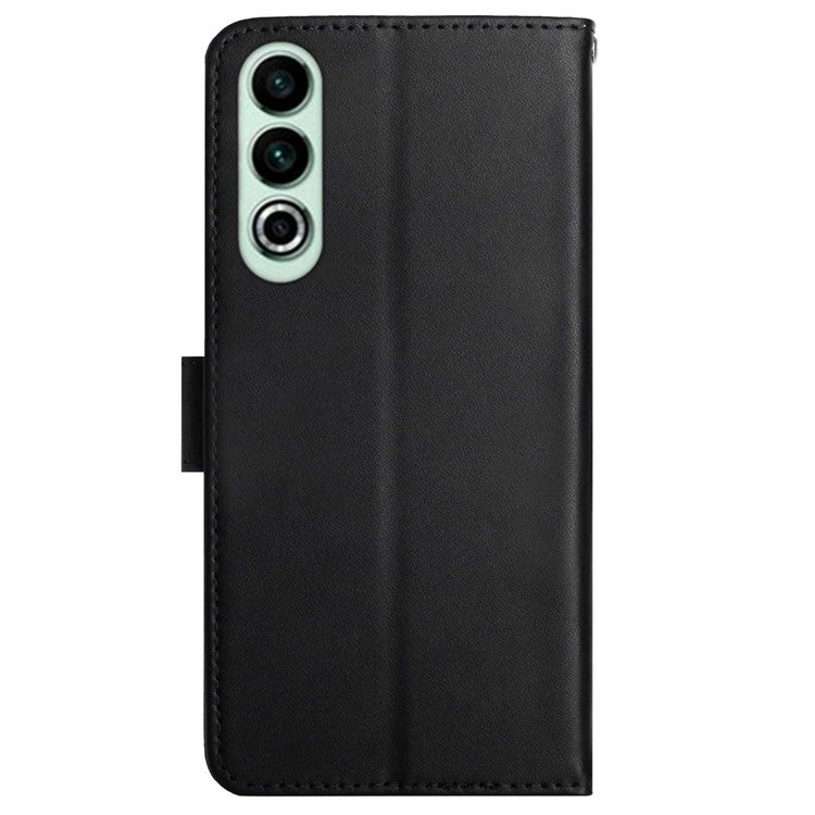 HT02 For OnePlus Nord CE4 5G Case Genuine Cow Leather Stand Phone Cover - Black