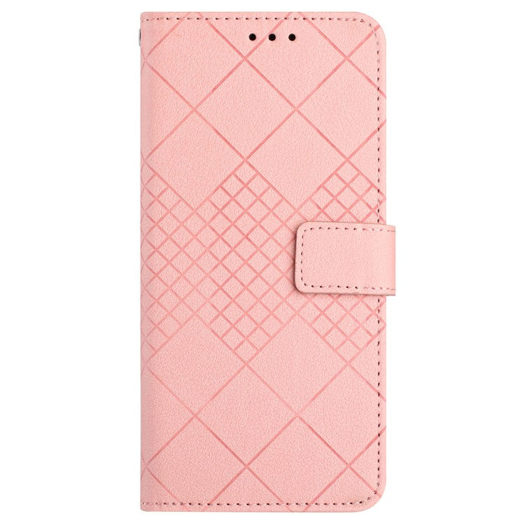 HT06 For OnePlus Nord CE4 5G Wallet Phone Case Rhombus Litchi Texture Leather Cover - Pink