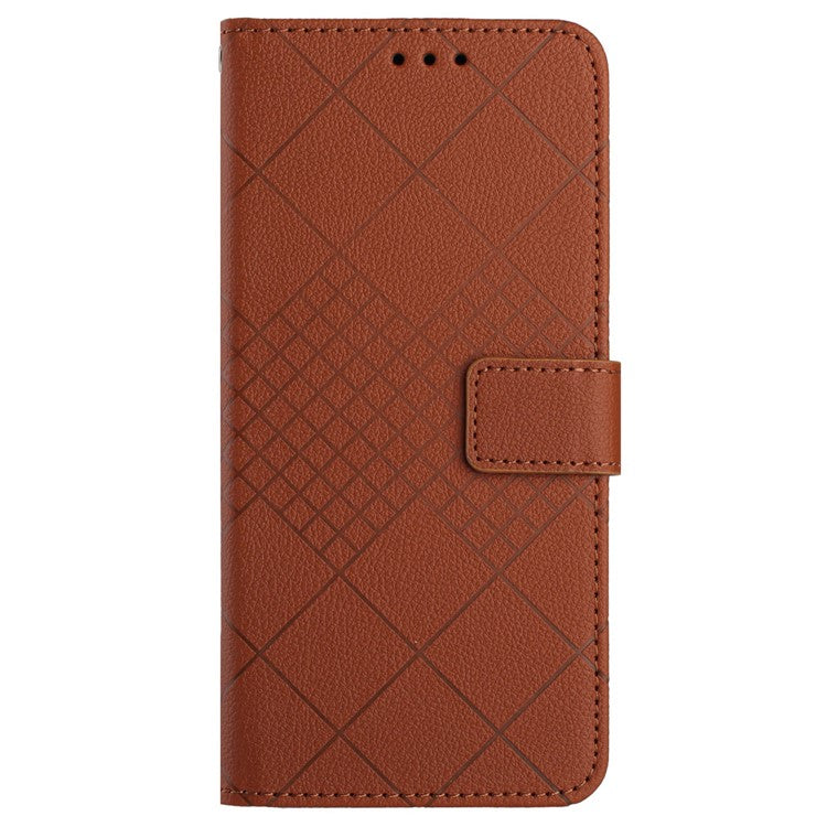 HT06 For OnePlus Nord CE4 5G Wallet Phone Case Rhombus Litchi Texture Leather Cover - Brown