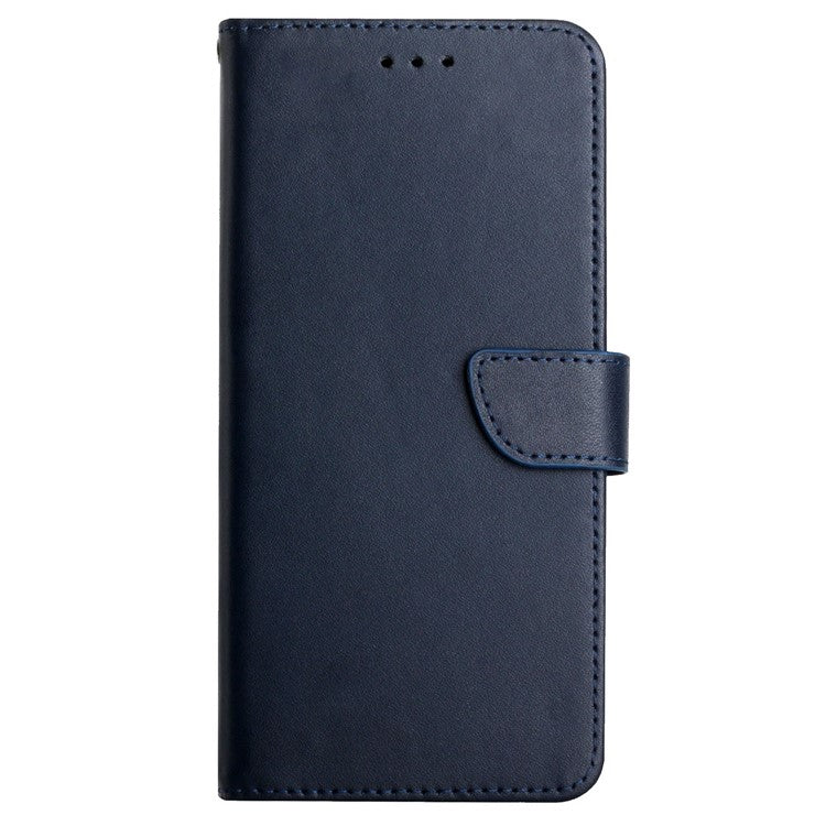HT02 For Samsung Galaxy M15 5G Case Magnetic Folio Genuine Cow Leather Phone Cover - Blue
