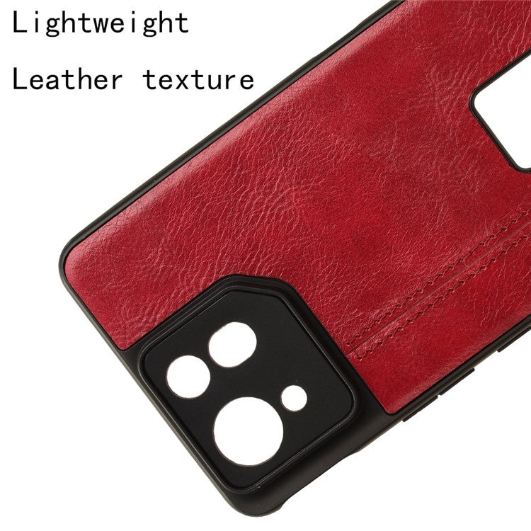For Asus ROG Phone 8 5G / Phone 8 Pro 5G Case Stitching Line Cowhide Texture Anti-scratch Phone Cover - Red