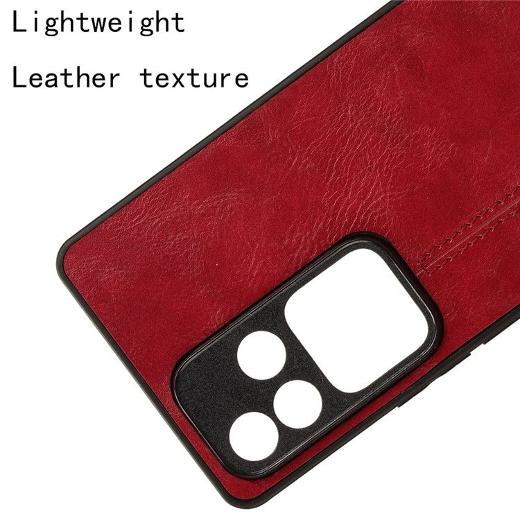 For vivo S18 5G Cell Phone Case PU Leather+PC+TPU Stitching Line Design Drop-proof Cover - Red