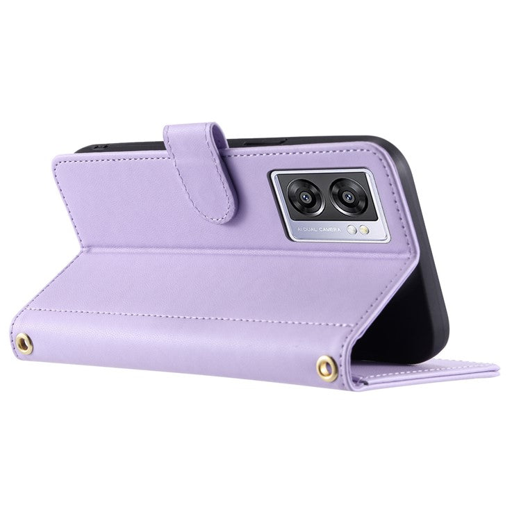 Leather Case for Oppo A77 5G / 4G / A77s 4G / A57 4G / A57 (2022) 5G / A57e 4G / A57s 4G / K10 5G / OnePlus Nord N20 SE 4G / N300 5G / Realme Narzo 50 5G - Purple
