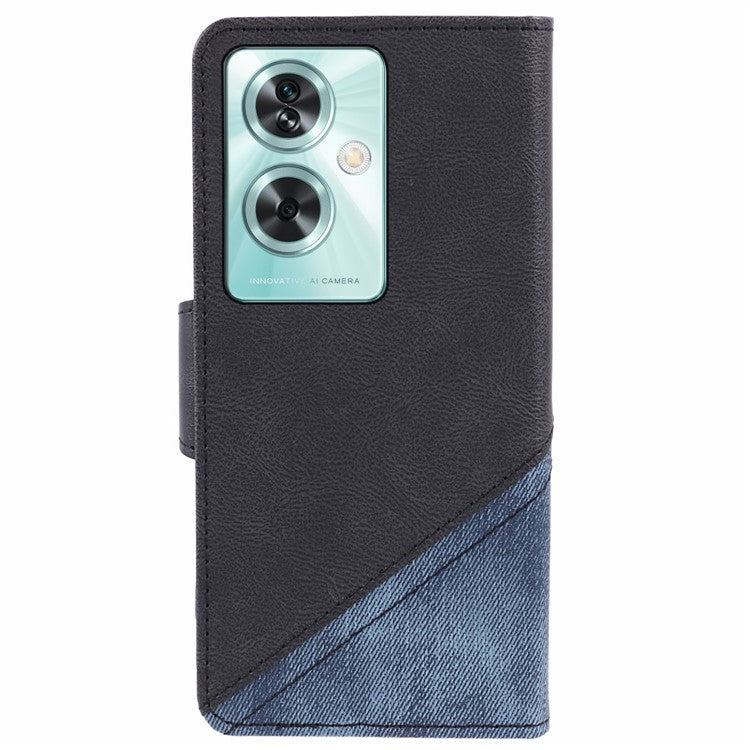 For OnePlus Nord N30 SE 5G Leather Case Wallet Phone Cover Crazy Horse Texture - Black