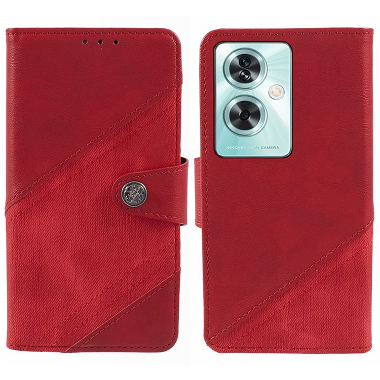 For OnePlus Nord N30 SE 5G Leather Case Wallet Phone Cover Crazy Horse Texture - Red