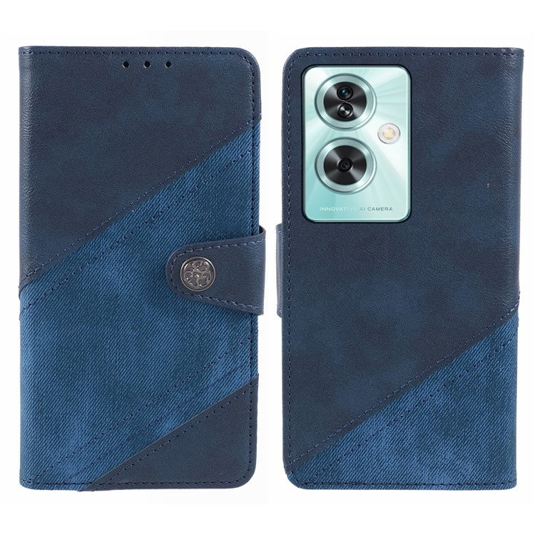 For OnePlus Nord N30 SE 5G Leather Case Wallet Phone Cover Crazy Horse Texture - Dark Blue