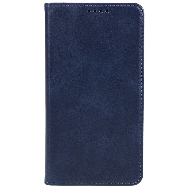 Leather Case for OnePlus Nord N30 SE 5G Calf Texture Auto-absorbed Magnetic Phone Wallet Cover - Blue