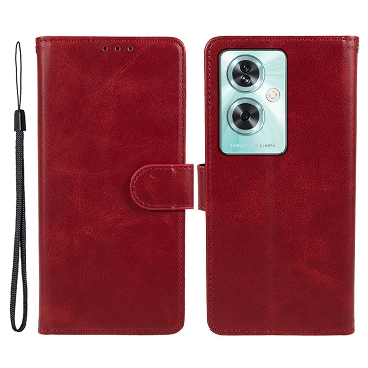 For OnePlus Nord N30 SE 5G Magnetic Clasp Case Calf Texture Leather Mobile Phone Cover - Red