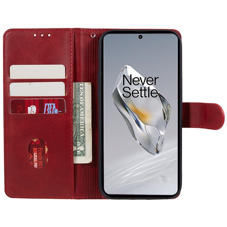 For OnePlus Nord N30 SE 5G Magnetic Clasp Case Calf Texture Leather Mobile Phone Cover - Red