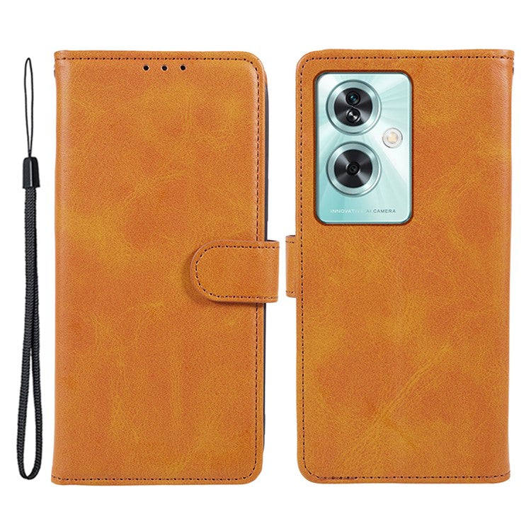 For OnePlus Nord N30 SE 5G Magnetic Clasp Case Calf Texture Leather Mobile Phone Cover - Khaki