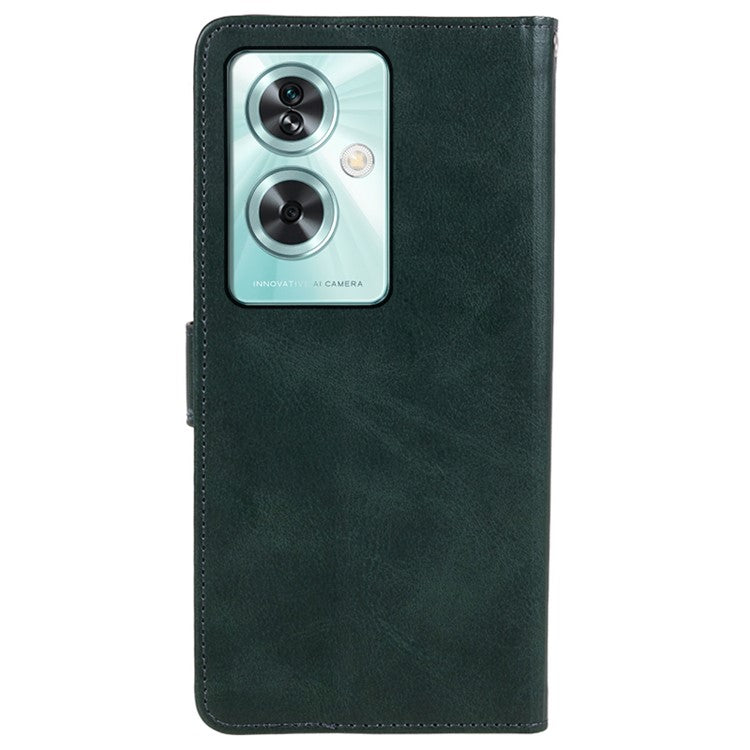 For OnePlus Nord N30 SE 5G Magnetic Clasp Case Calf Texture Leather Mobile Phone Cover - Midnight Green