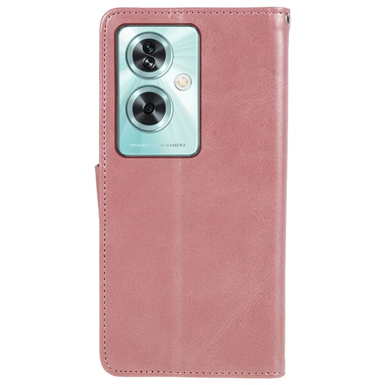 For OnePlus Nord N30 SE 5G Magnetic Clasp Case Calf Texture Leather Mobile Phone Cover - Rose Gold