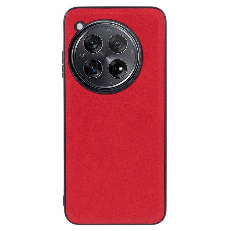 For OnePlus 12 5G Case PU Leather Vintage Phone Back Cover - Red