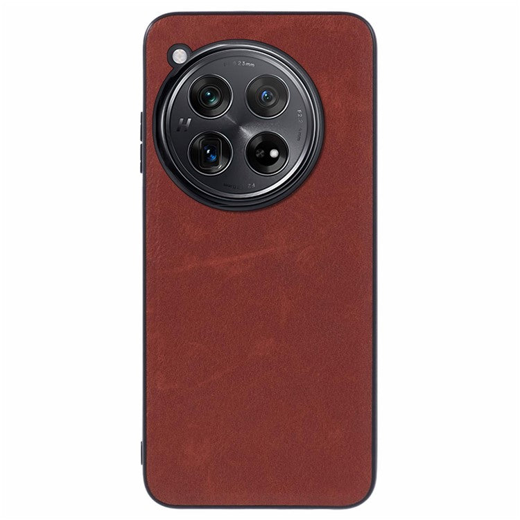 For OnePlus 12 5G Case PU Leather Vintage Phone Back Cover - Brown