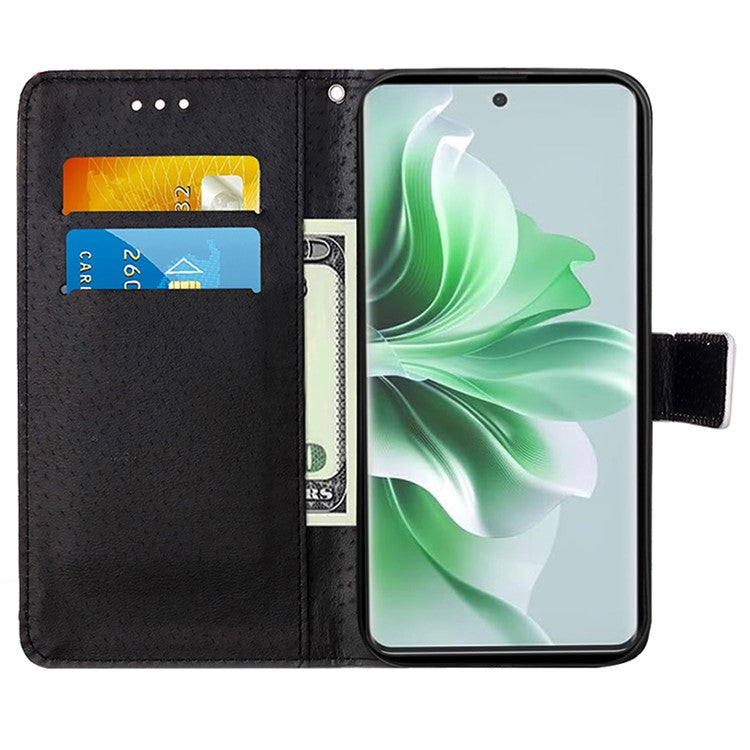 YB Pattern Printing Leather Series-4 for Oppo Reno11 5G (Global) Phone Case with Wallet Stand - Tiger