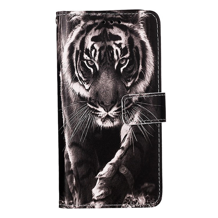YB Pattern Printing Leather Series-4 for Oppo Reno11 5G (Global) Phone Case with Wallet Stand - Tiger
